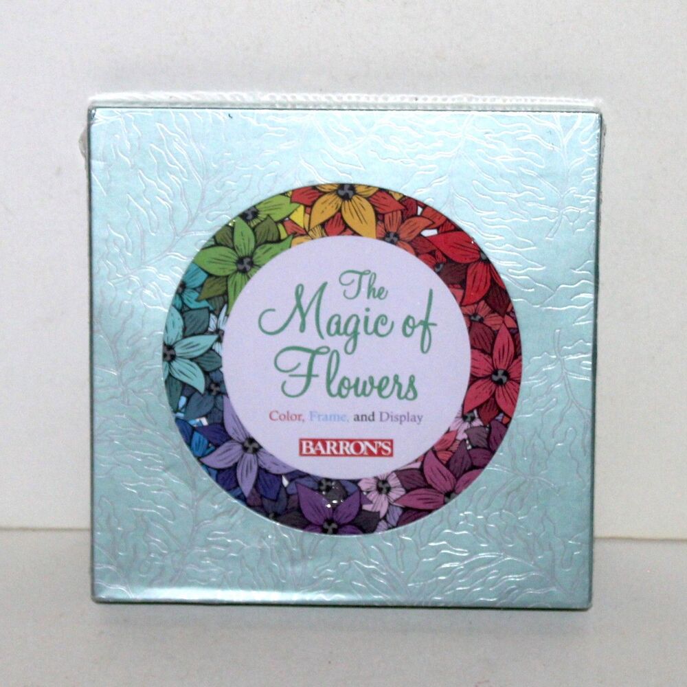 The Magic of Flowers Coloring Cards in Frame Box 2016 Barron’s  coloring book